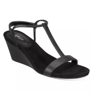Style & Co Mulan black wedge sandals